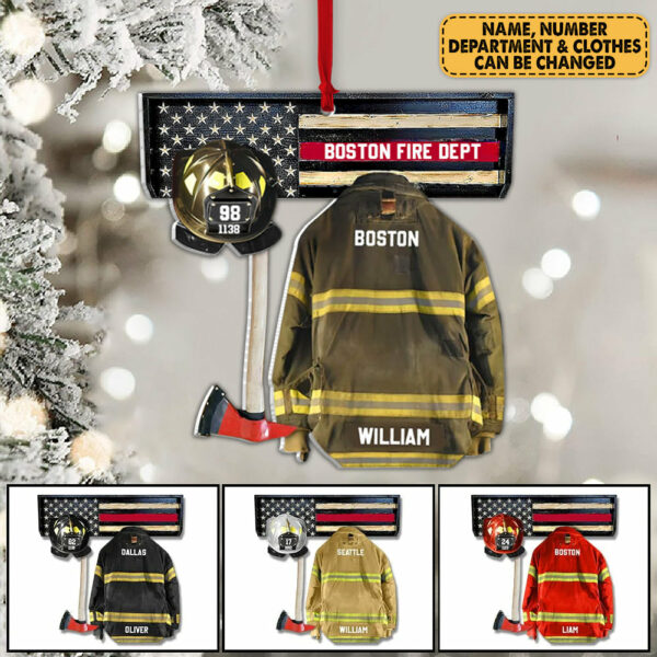 Fire Department And Name Personalized Ornament Gifts For Firefighter For Fireman - Image 2