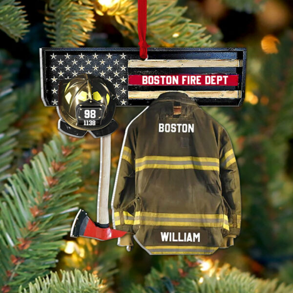 Fire Department And Name Personalized Ornament Gifts For Firefighter For Fireman - Image 3