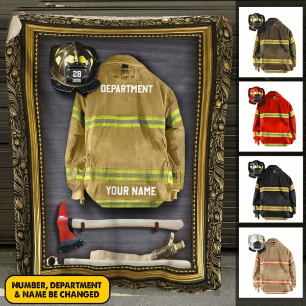 Firefighter Armor Clothes And Helmet Custom Blanket Gift For Firefighter Fireman - Image 2