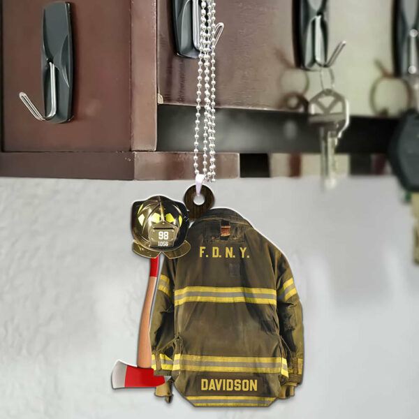 Firefighter Armor Custom Shaped Acrylic Car Ornament, Made By Acrylic And The 2 Sides Are The Same - Image 6
