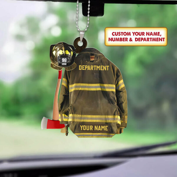 Firefighter Armor Custom Shaped Acrylic Car Ornament, Made By Acrylic And The 2 Sides Are The Same - Image 2
