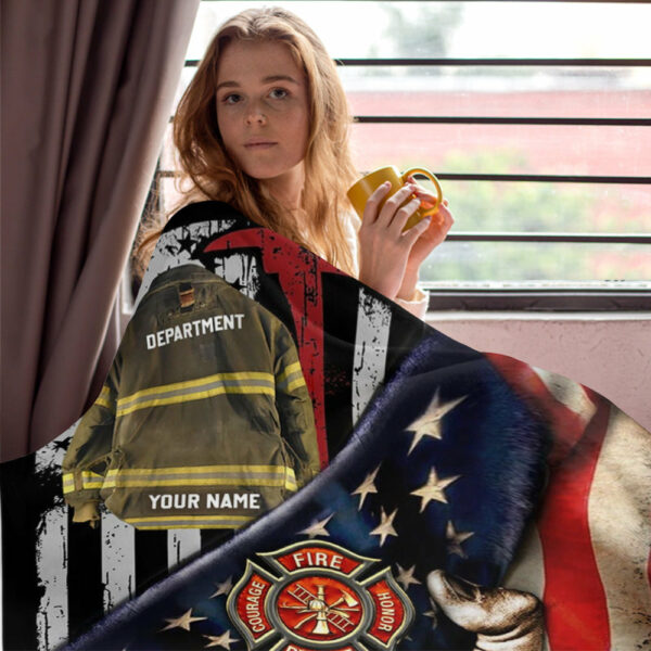 Firefighter Armor Proud Firefighter Custom Blanket Gift For Firefighter Fireman - Image 4