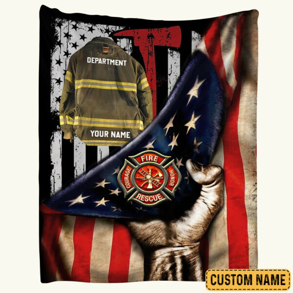Firefighter Armor Proud Firefighter Custom Blanket Gift For Firefighter Fireman - Image 2