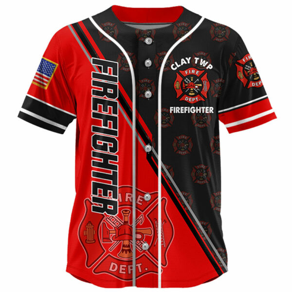 Firefighter Baseball Jersey Fireman Custom Fire Dept Gift For Firefighters K1702 - Image 3