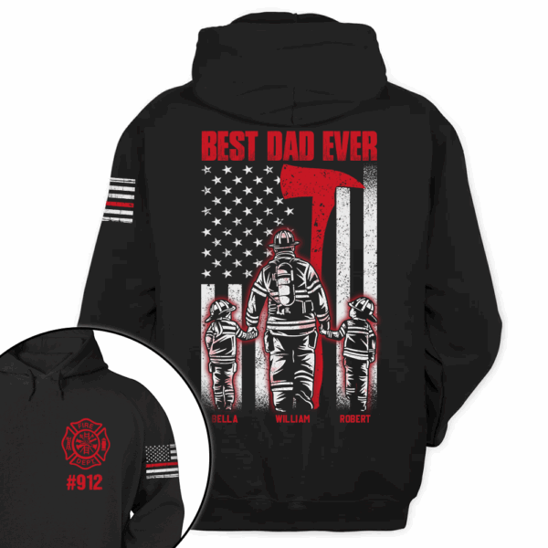 Firefighter Best Dad Ever Personalized Shirt Gift For Firefighters All Over Print Shirt K1702 - Image 3