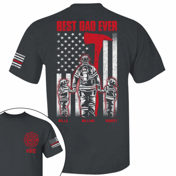 Firefighter Best Dad Ever Personalized Shirt Gift For Firefighters All Over Print Shirt K1702 - Image 2