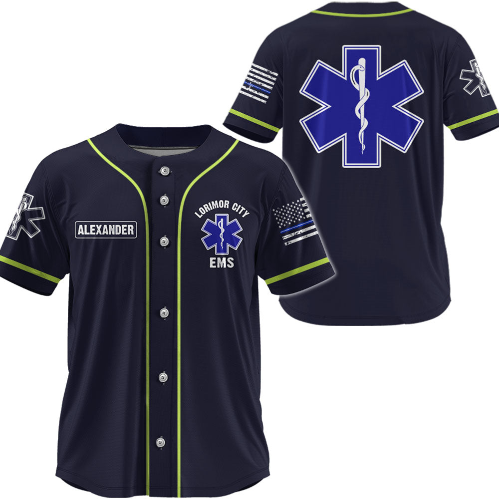 Firefighter Ems Paramedic Baseball Jersey Fireman Custom Fire Dept Gift For Firefighters K1702