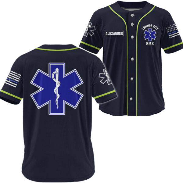 Firefighter Ems Paramedic Baseball Jersey Fireman Custom Fire Dept Gift For Firefighters K1702 - Image 2