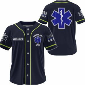 Firefighter Ems Paramedic Baseball Jersey Fireman Custom Fire Dept Gift For Firefighters K1702