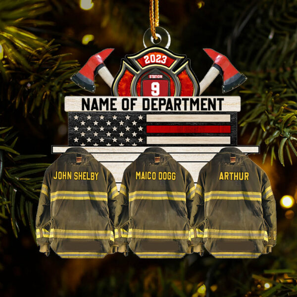 Firefighter Group Squad And Team Ornament, 1-20 Spots For Names On The Jackets Helmet Axes Gift For A Station, Fire Man - Image 5