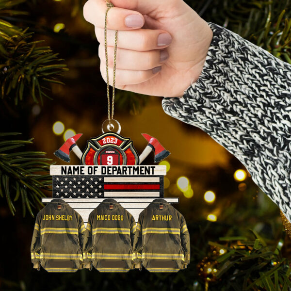 Firefighter Group Squad And Team Ornament, 1-20 Spots For Names On The Jackets Helmet Axes Gift For A Station, Fire Man - Image 3