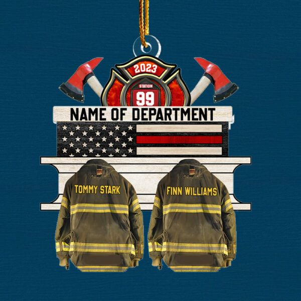 Firefighter Group Squad And Team Ornament, 1-20 Spots For Names On The Jackets Helmet Axes Gift For A Station, Fire Man - Image 6