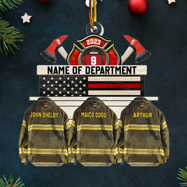 Firefighter Group Squad And Team Ornament, 1-20 Spots For Names On The Jackets Helmet Axes Gift For A Station, Fire Man - Image 2