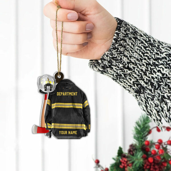 Firefighter Helmet Black Armor Personalized Ornament Gifts For Firefighter Fireman - Image 6