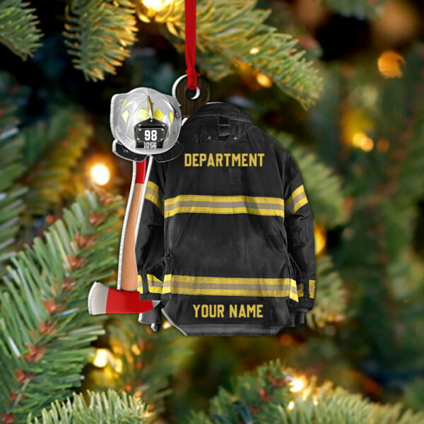 Firefighter Helmet Black Armor Personalized Ornament Gifts For Firefighter Fireman - Image 3