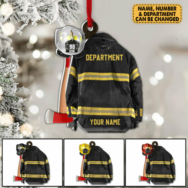 Firefighter Helmet Black Armor Personalized Ornament Gifts For Firefighter Fireman - Image 2