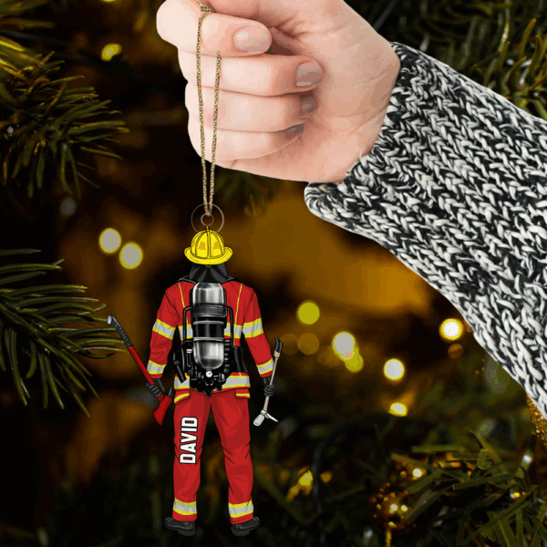 Firefighter Personalized Acrylic Ornament For Fireman - Custom Christmas Gift Firefighter - Image 5