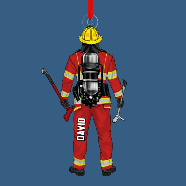 Firefighter Personalized Acrylic Ornament For Fireman - Custom Christmas Gift Firefighter - Image 4
