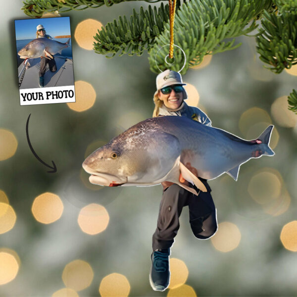 Fishing Ornaments Custom Any Your Photo Personalized Image Fisherman Tree Ornament Gifts for Fisherman Fishing Lover - Image 2