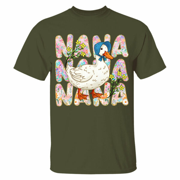 Floral Mama Goose - Personalized Shirt For Grandma - Image 8