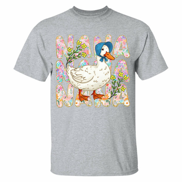 Floral Mama Goose - Personalized Shirt For Grandma - Image 5