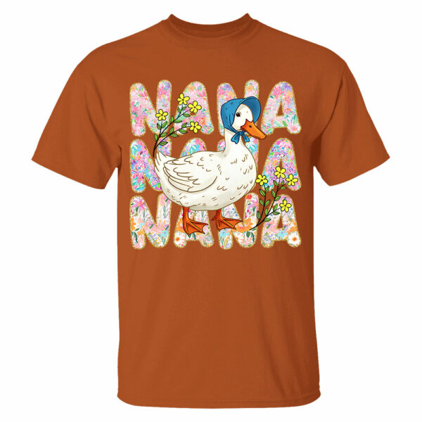 Floral Mama Goose - Personalized Shirt For Grandma - Image 7