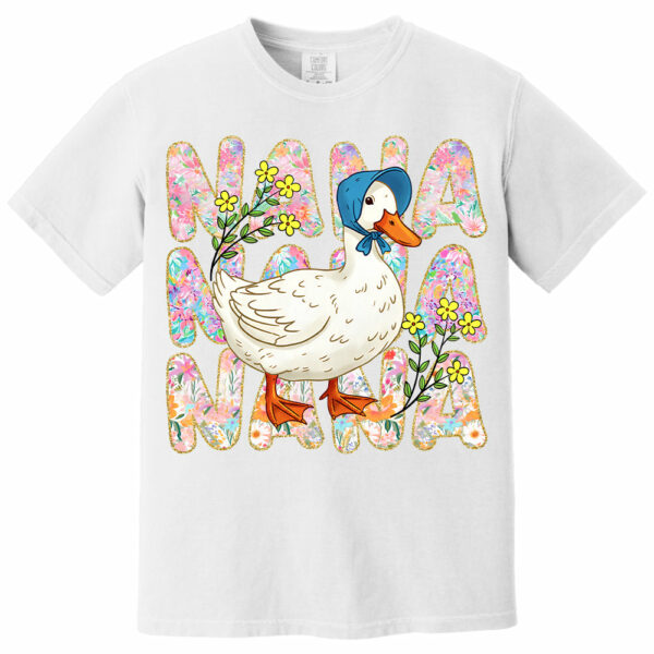 Floral Mama Goose - Personalized Shirt For Grandma - Image 3