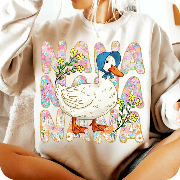 Floral Mama Goose - Personalized Shirt For Grandma