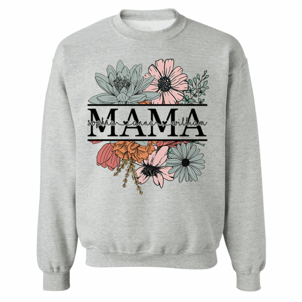 Floral Mama T-Shirt, Custom Mom Shirt With Kids Names - Image 6