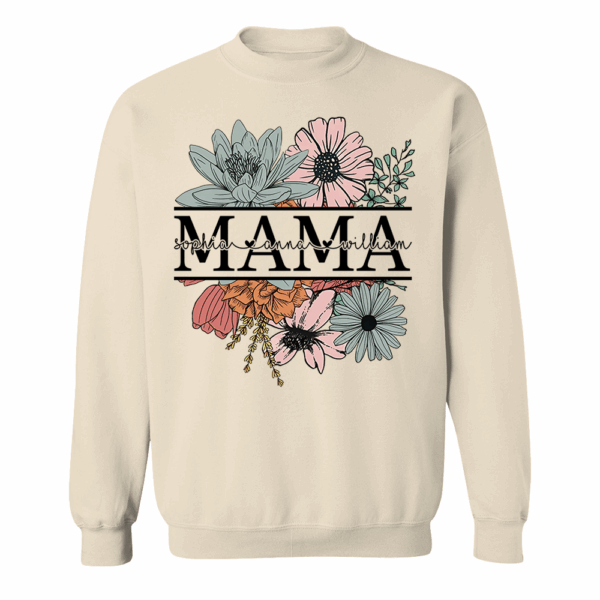 Floral Mama T-Shirt, Custom Mom Shirt With Kids Names - Image 7