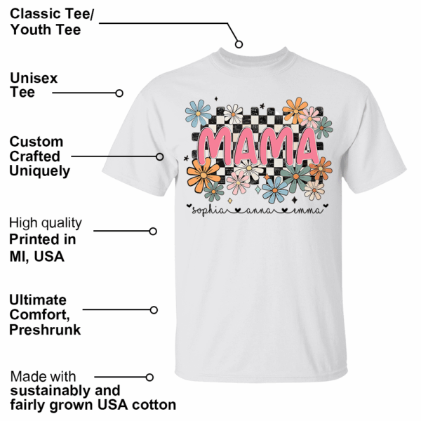 Flower Grandma Shirt - Custom Grandma Shirt Mother's Day NA04 - Image 2