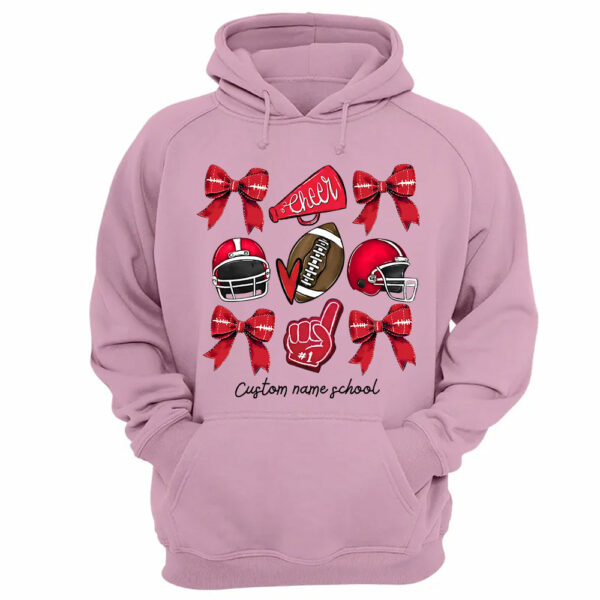 Football Coquette Bow Shirt, Coquette Aesthetic, Custom Football Cheer Tee, Custom Colors, Custom School Name, Unisex Fit Bella Brand Shirt - Image 10