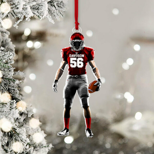Football Player Custom Ornaments Gift For Football Lovers - Christmas Gift For Football Player - Image 3