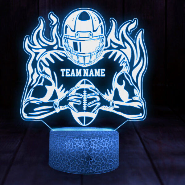 Football Player Led Light, Led Colour Changing Night Light,Custom Text Personalized Gift, American Football Gifts K1702 - Image 2