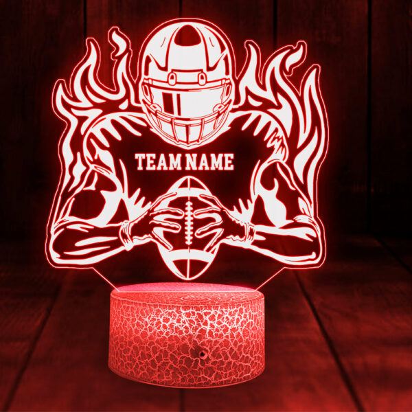 Football Player Led Light, Led Colour Changing Night Light,Custom Text Personalized Gift, American Football Gifts K1702 - Image 3