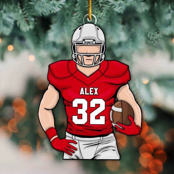 Football Player Ornament Gifts For Football Lovers - Custom Gift For Football Player - Image 2