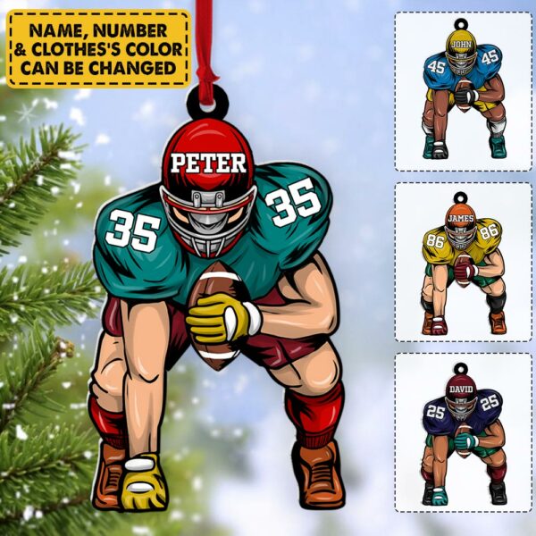 Football Player Ornament Gifts For Football Player Football Lovers - Image 2