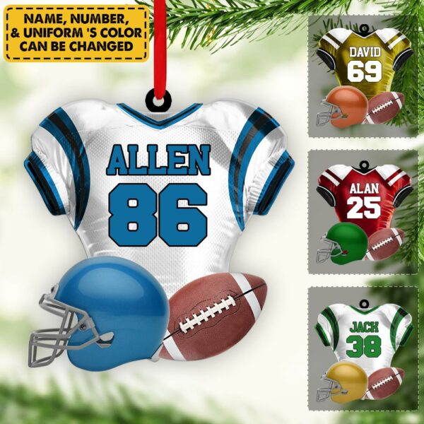 Football Player Uniform Personalized Ornament For Football Player - Gift For Football Lovers - Image 2