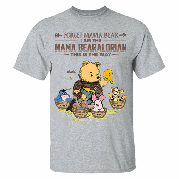 Forget Mama Bear - The Mama Bearalorian This Is The Way - Personalized Shirt For Mom Custom Nickname With Kids Gift - Image 2