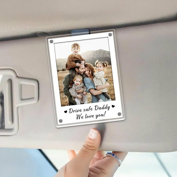 FREE PHOTO Custom Photo Car Visor Clip, Fathers Day Gift for Dad, Dad Gifts from Kids, Personalized Gift for Grandpa, Dad Birthday Gifts - Image 7