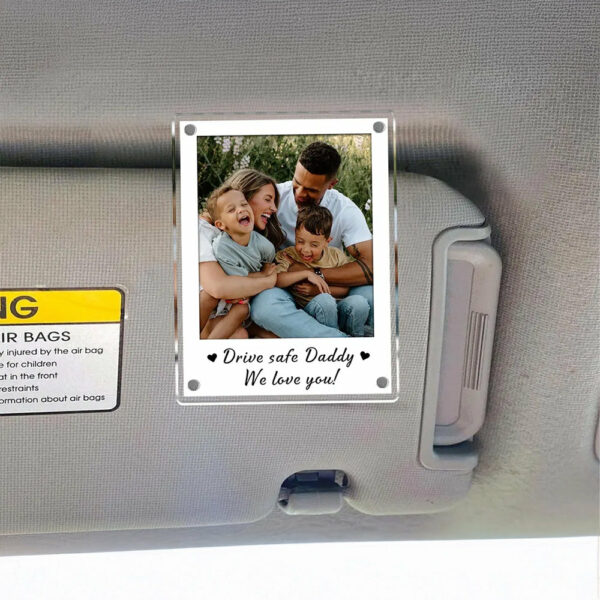 FREE PHOTO Custom Photo Car Visor Clip, Fathers Day Gift for Dad, Dad Gifts from Kids, Personalized Gift for Grandpa, Dad Birthday Gifts - Image 5