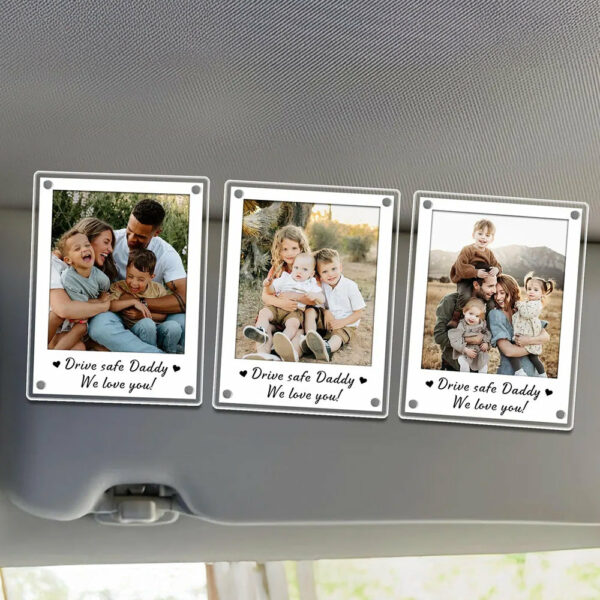 FREE PHOTO Custom Photo Car Visor Clip, Fathers Day Gift for Dad, Dad Gifts from Kids, Personalized Gift for Grandpa, Dad Birthday Gifts - Image 2