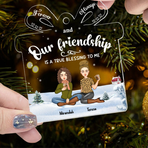 Friendship Is A True Blessing To Me - Personalized Acrylic Ornament - Image 7