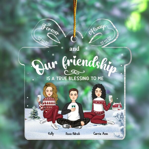 Friendship Is A True Blessing To Me - Personalized Acrylic Ornament Vr2 - Image 7