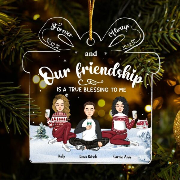 Friendship Is A True Blessing To Me - Personalized Acrylic Ornament Vr2 - Image 6