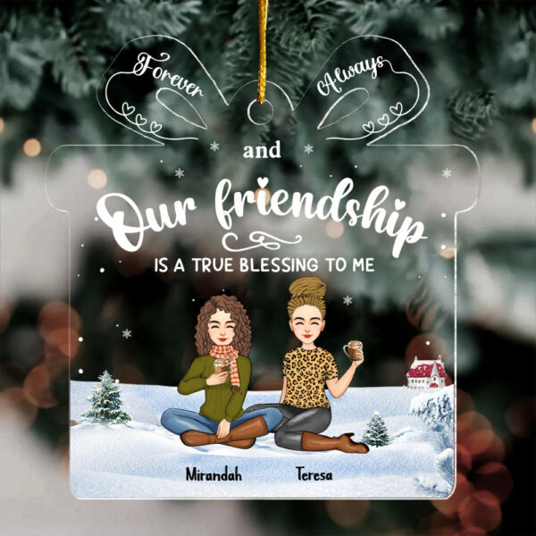 Friendship Is A True Blessing To Me - Personalized Acrylic Ornament - Image 2