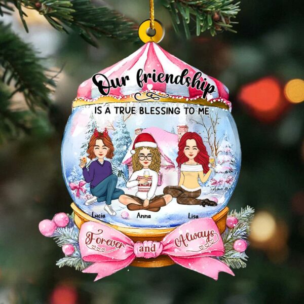 Friendship Is A True Blessing To Me Wonderful Time Ornament - Personalized Acrylic Ornament