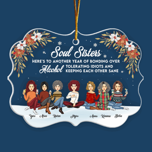 Friendship Soul Sisters Personalized Acrylic Ornament Christmas Gift For Besties BFF - Image 2