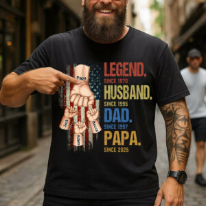 From Legend To Papa - Family Personalized Custom Shirt, Gift For Father's Day, Gift For Dad, Grandpa Tu24