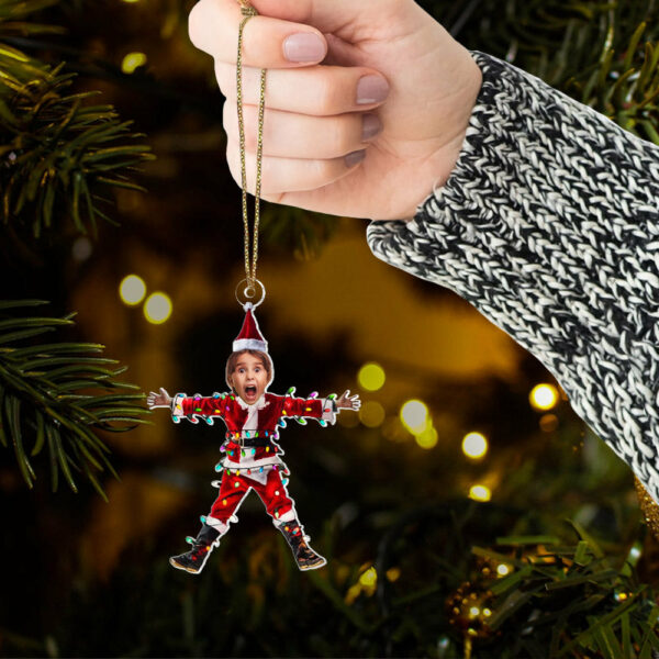 Funny Christmas Shocked Custom Face - Personalized Acrylic Photo Ornament - Image 5